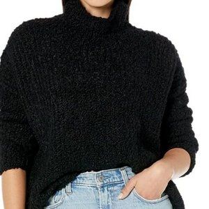 NWT Eileen Fisher Black Alpaca Loop Turtleneck Pullover Top